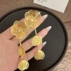 European and American Exaggerated Atmosphere Super Flash Long Flower Fringed Earrings Trend Diamond-set Light Luxury Heavy Industry Earrings