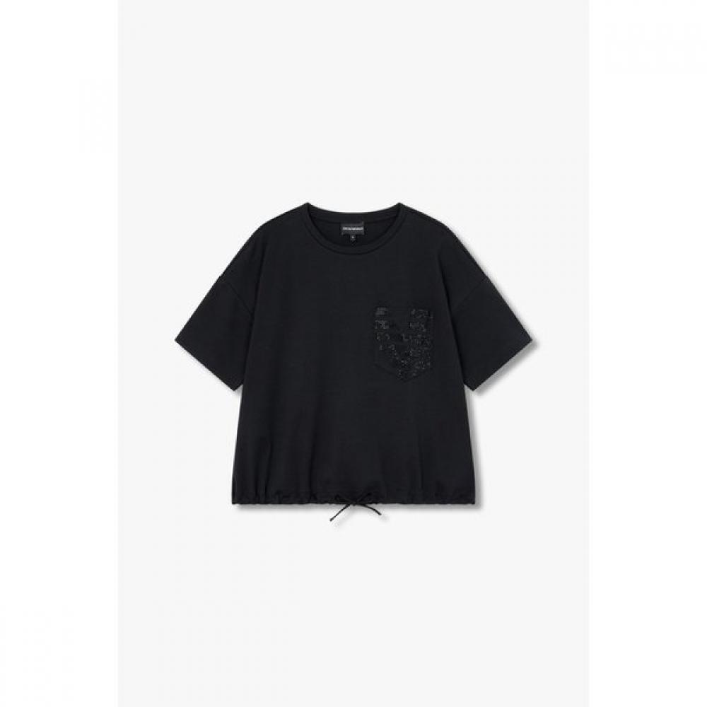 Emporio Armani Women S drawSTring Hem T ShirT A525126505 XS