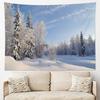 Christmas Tapestry Wall Hanging Nature Winter White Forest Snow Wall Tapestry Art for Party Living Room Bedroom Dorm Home Decor