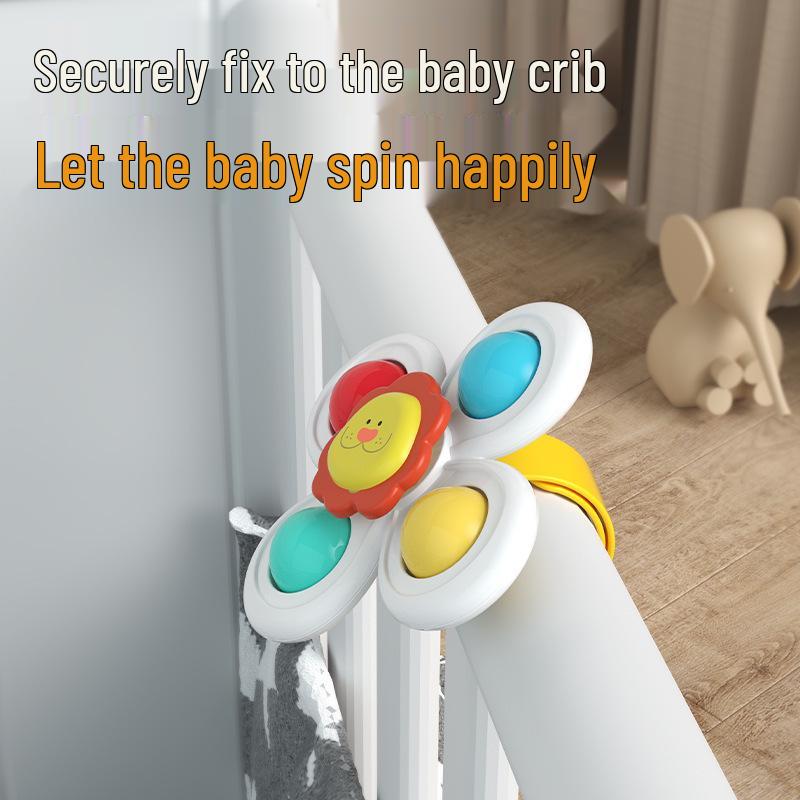 Spinning Cartoon Gyroscope Bracelet Teether: Suction Cup Rotating Toy for Babies and Toddlers.