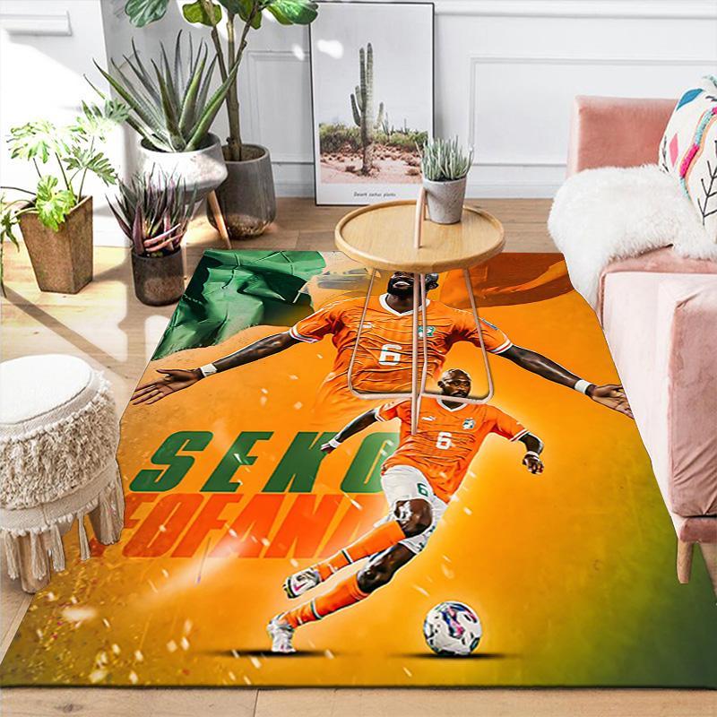 1pc Football Player Action Rug, Office Carpet Indoor Outdoor Entrance Doormat, Non-Slip Soft And Comfortable, Living Room. DT707080