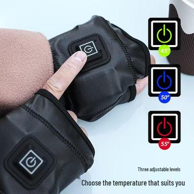 Wiederaufladbare beheizbare Halbfinger-Fahrradhandschuhe für kaltes Wetter - Unisex Herbst-/Winterbekleidung