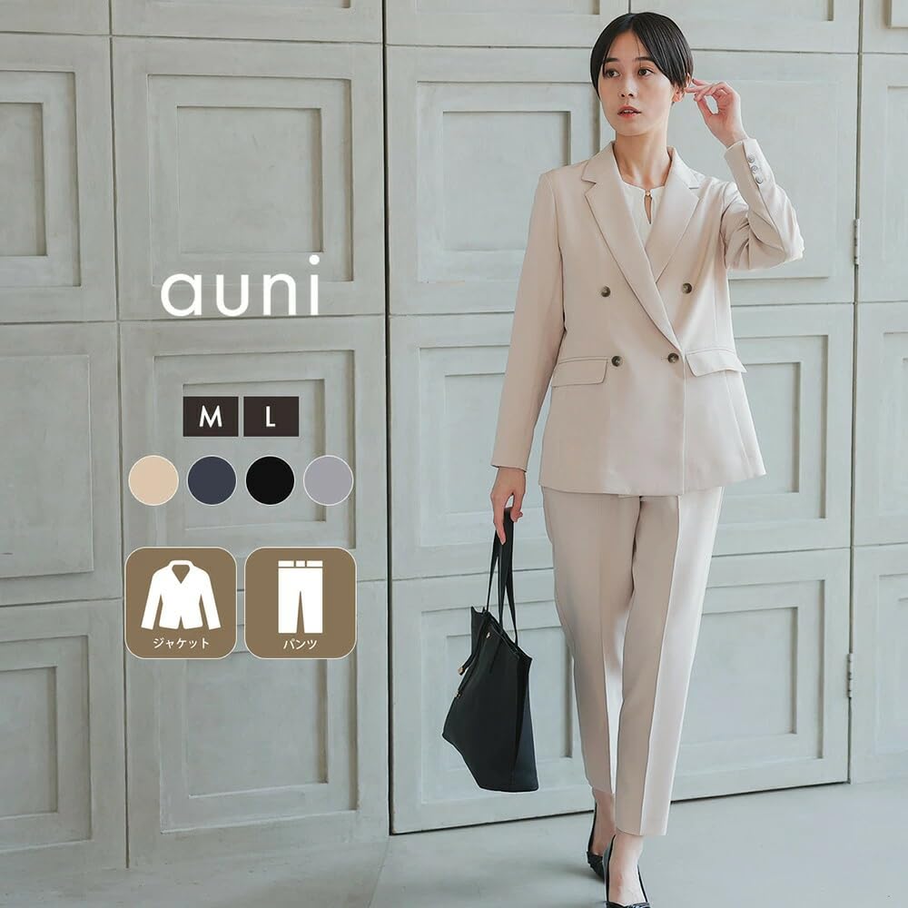 Pants Suit Setup Formal Graduation Ceremony Entrance Ceremony Suit Pants Jacket Double Visiting Day Interview Graduation 124601 [MORE AUNI] Women's