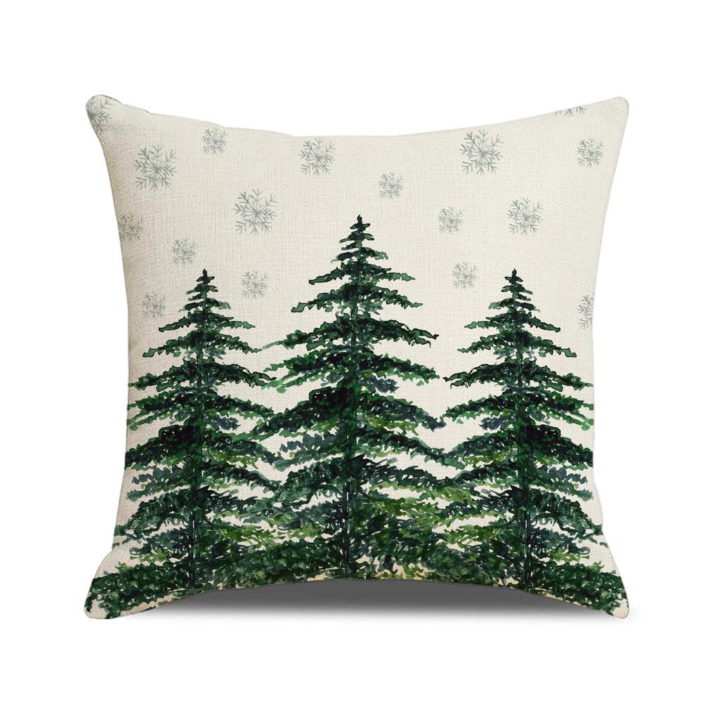 New Christmas Pillow Cover Pine Cone Candlestick Print Pillow Cover Bedroom Cushion Cover Living Room Sofa Pillow