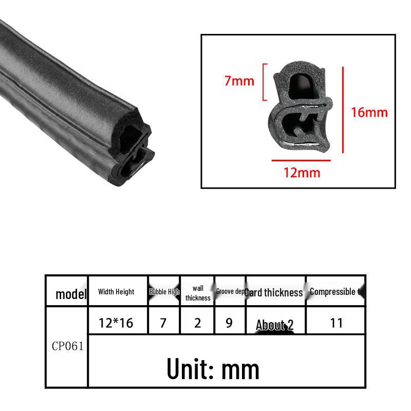 High-Temperature Resistant U-Shaped Rubber Sealing Strip for Dustproofing Electrical Cabinets and Car Doors