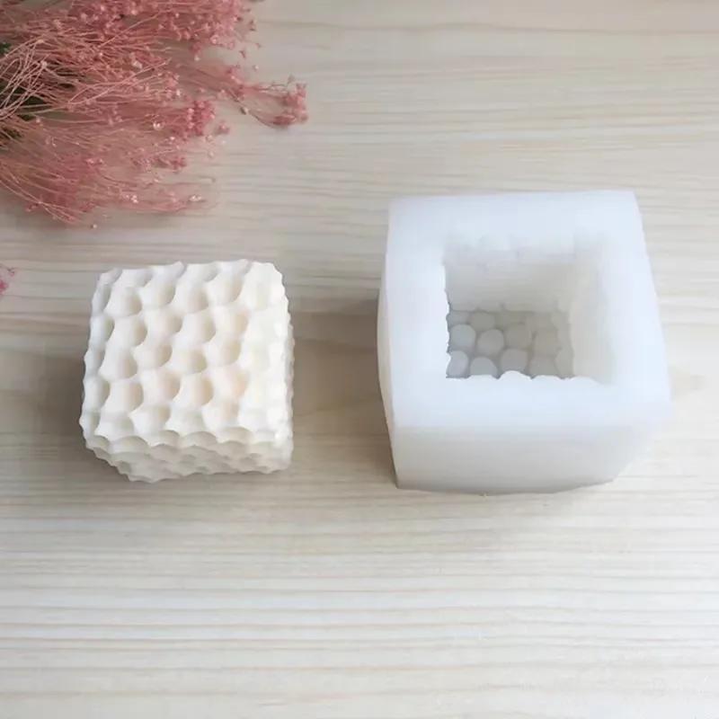 3D DIY Geometric Chocolate Mousse Honeycomb Silicone Candle Mold Soap Resin Mold Home Decor