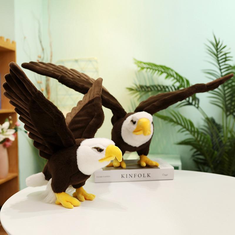 Simulation bald eagle doll plush toy eagle doll home living room ornament children's soothing doll