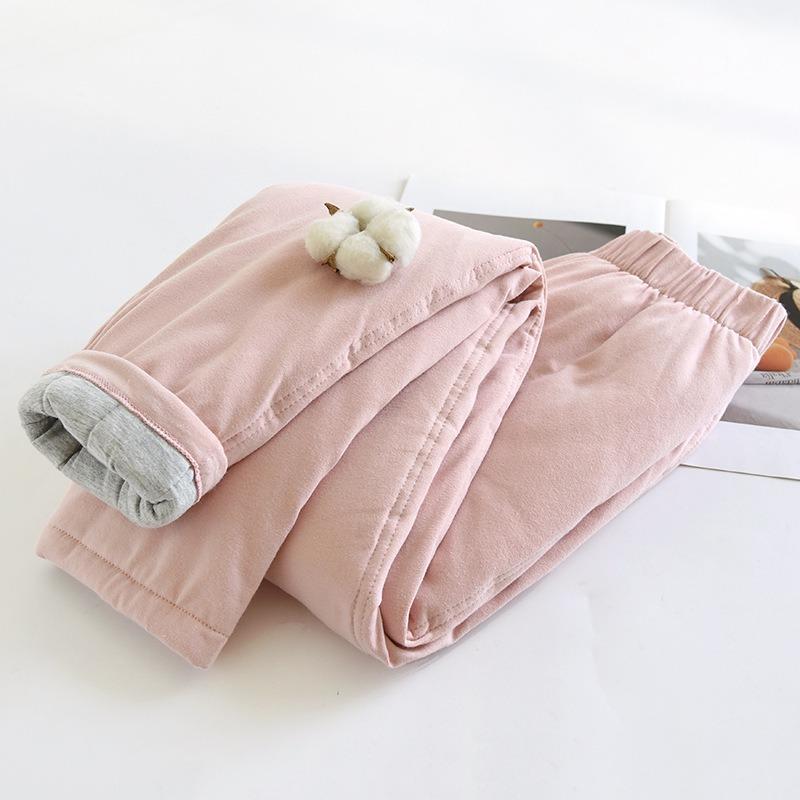Women's Winter Thickened Warm Pants, Elastic Waist, Home Trousers