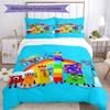 Numberblocks Bettwäsche-Set Atmungsaktiver Bettbezug mit Kissenbezügen Dekorative Bettwäsche für Schlafzimmer Heimdekoration Geburtstagsgeschenk