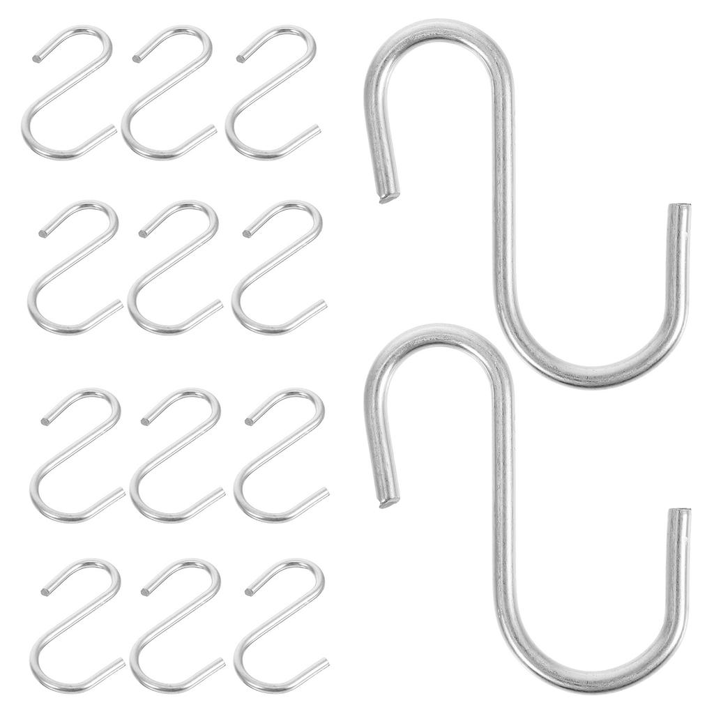 100Pcs S Shape Hooks Heavy Duty Stainless Steel Kitchen Utensil Hangers for Pots Pans Clothes Over The Door Closet Storage