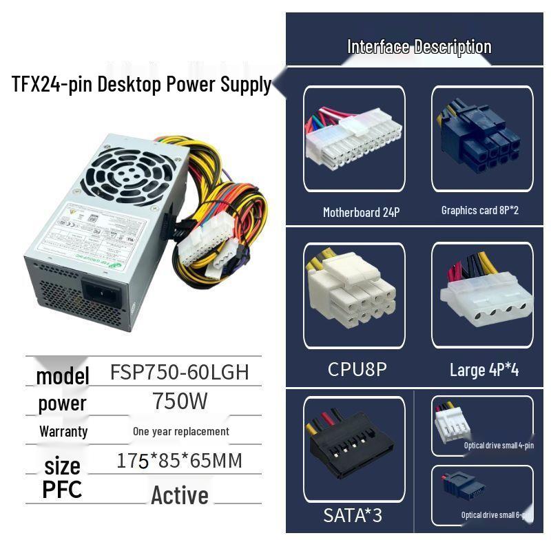 Carcasă Compactă Mini MATX pentru PC Desktop cu Sursă de Alimentare TFX și Suport pentru Placă Grafică de Înălțime Medie