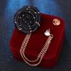 Korean Fashion Fabric Rose Men Tassel Ribbon Flower Lapel Pin Suit Brooches Brooch Pin