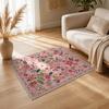 Tappeto d'ingresso floreale, Zerbino colorato con fiori retrò, Tappeto lavabile antiscivolo per porta d'ingresso, soggiorno, camera da letto, bagno