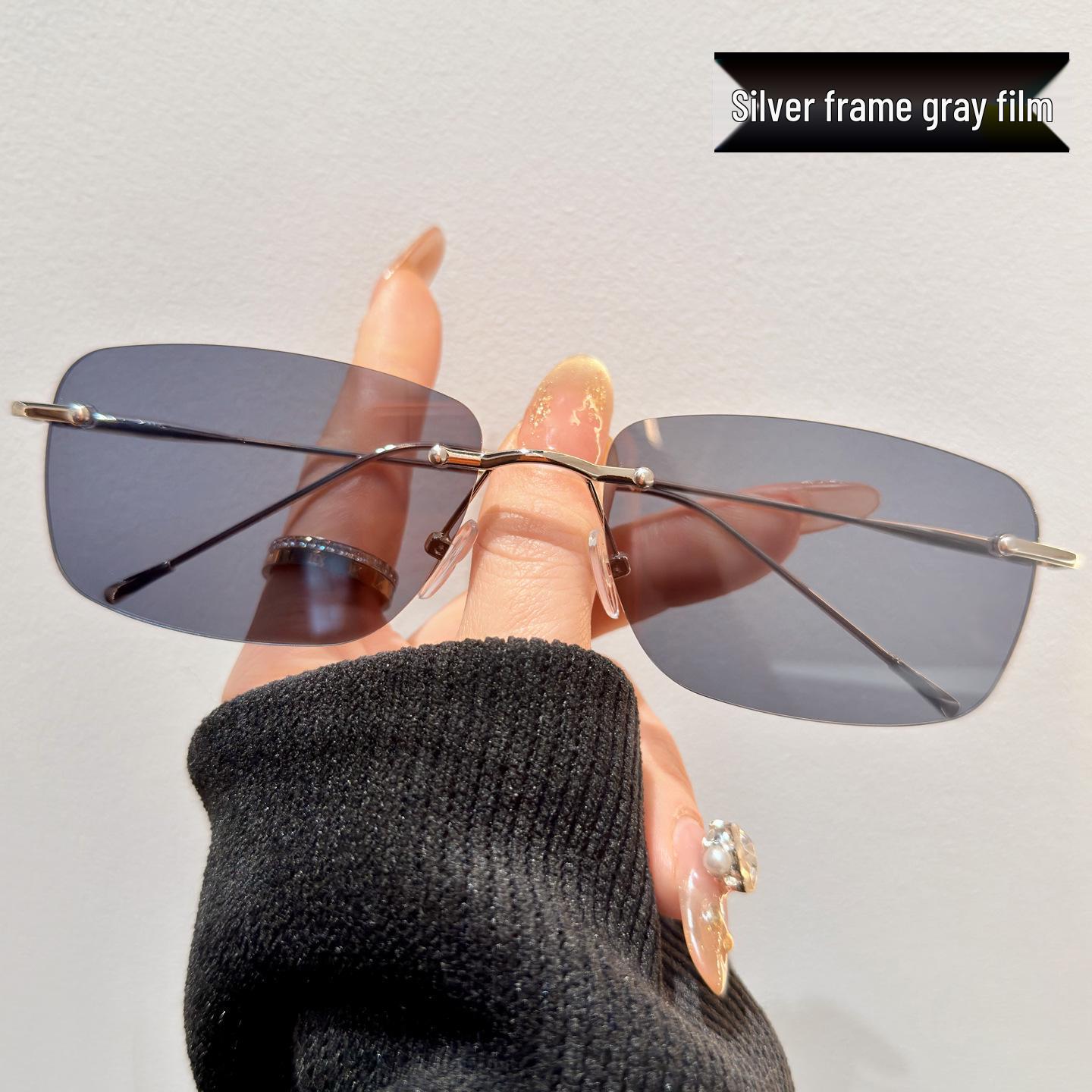 Frameless Driving Sunglasses, European/American Style, Trendy Outdoor Fashion for Men and Women Sunglasses Only