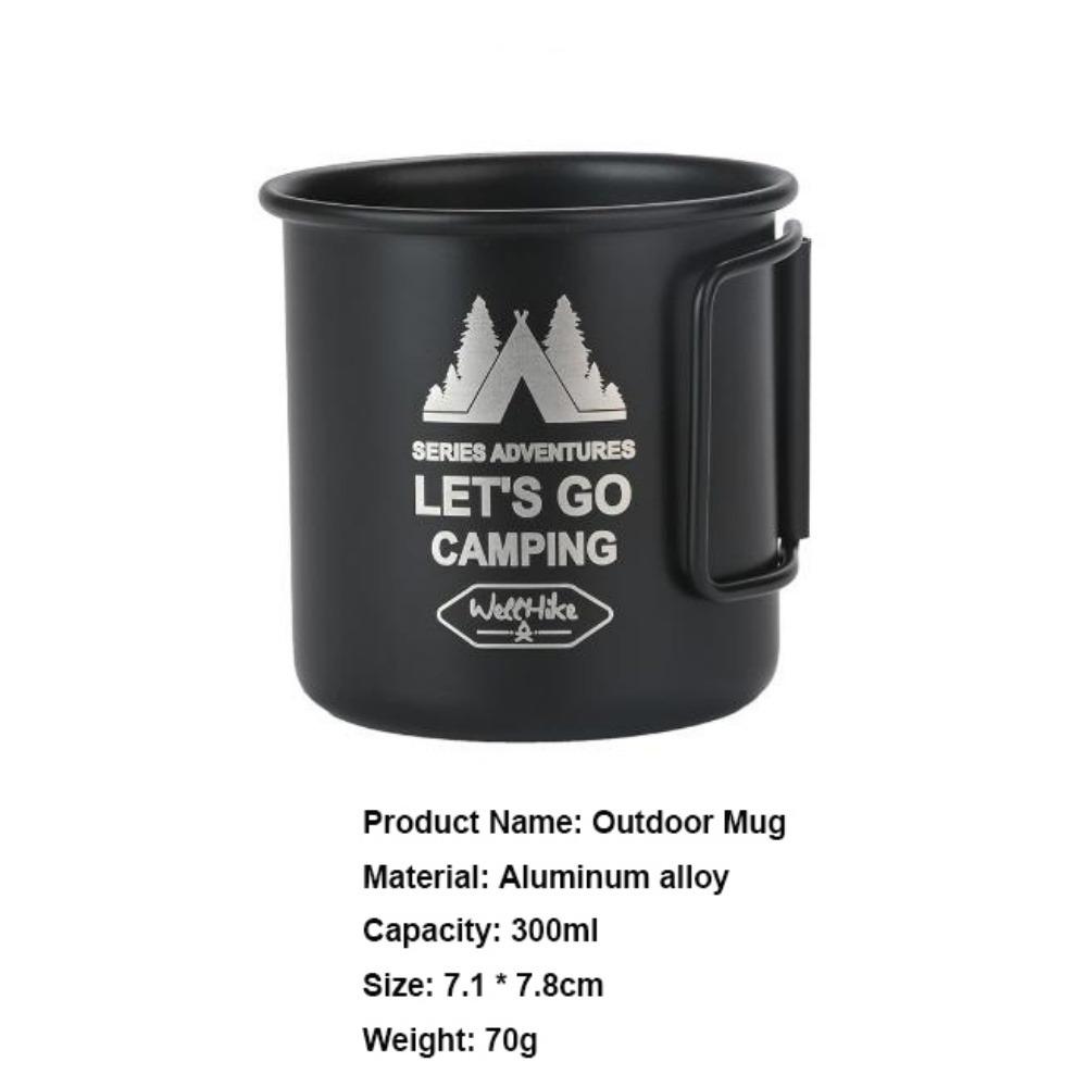 Portable Camping Aluminium Alloy Cup Foldable Handle Beer Coffee Mug  Kitchen Equipment