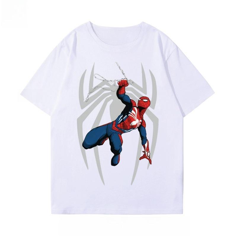 

Spider-Man Parallel Universe Little Black Spider-Man Miles Movie Animation Summer Men s Y2K T-Shirt 4XL