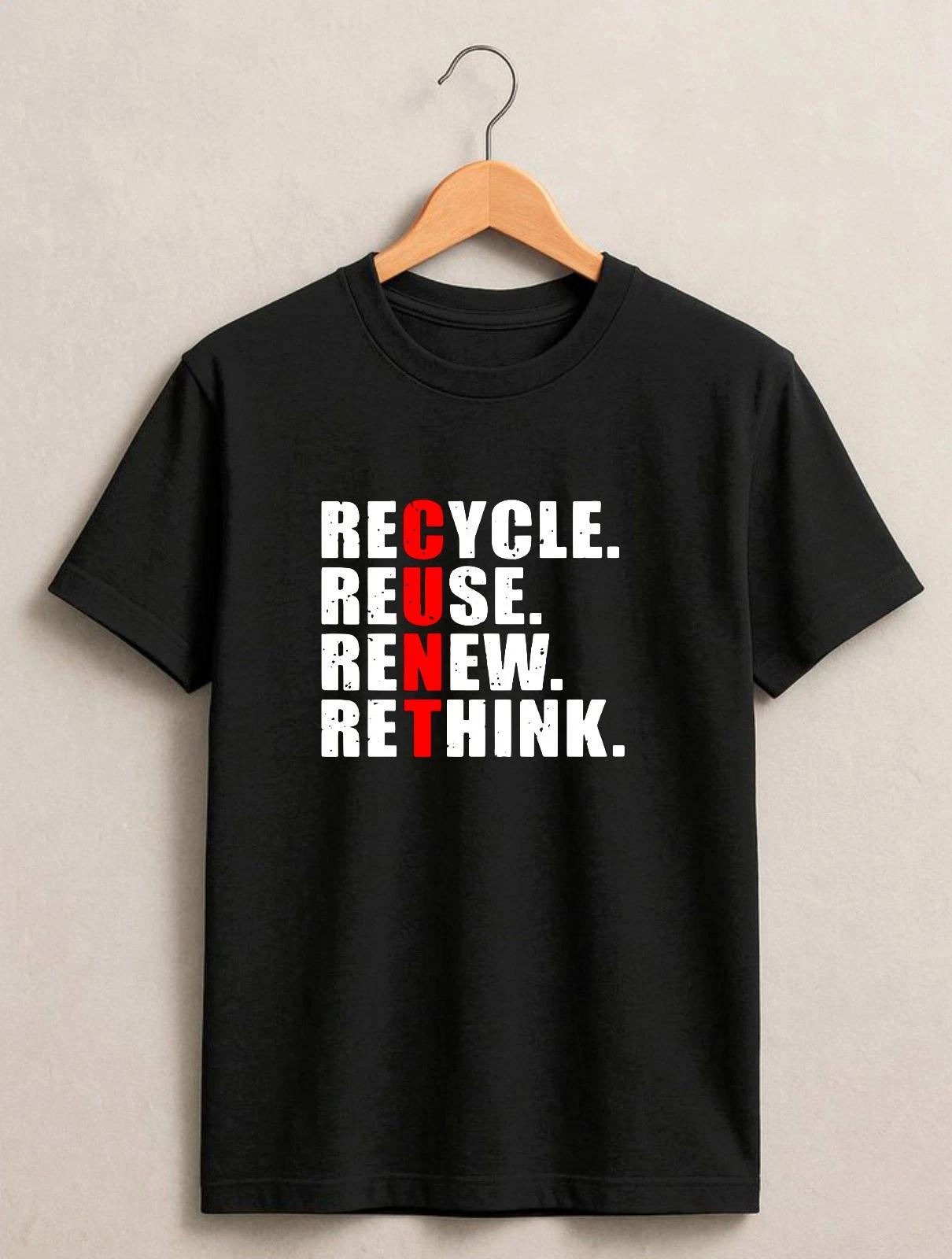 

Hidden Message T-Shirt, Recycle Reuse Renew Rethink Sarcastic Adult Humor Tee 2XL