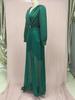 Pailletten-Taillenkleid V-Ausschnitt Langarm Mode Damen Hose Weites Bein Französisch für Frühling Herbst