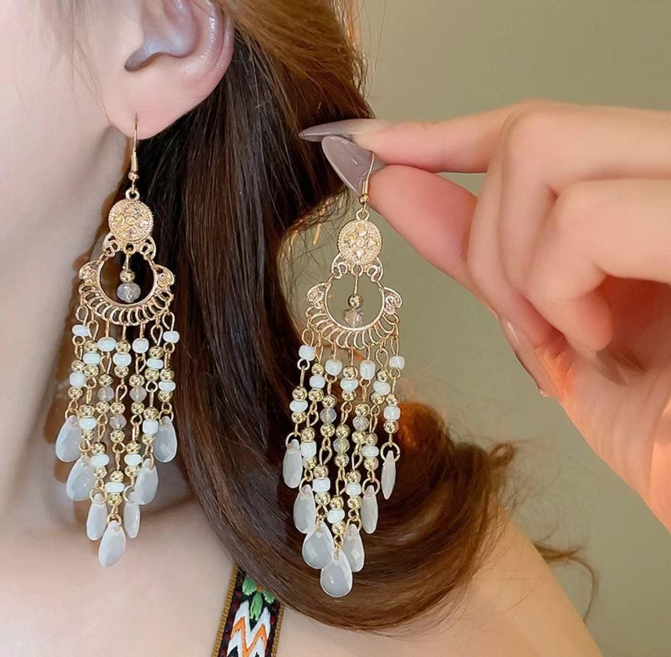 

Богемные серьги с кисточками - Ретро этнический стиль для женской универсальной, длинной европейской и американской моды