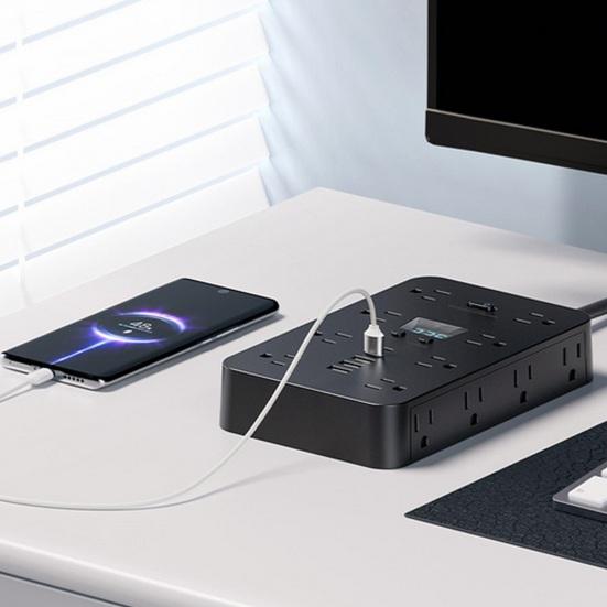 Powerful High Current Socket with Charger Multi-Slot Design 16 AC 3 USB 2 Type-C Fast Charging Socket Charger Combo