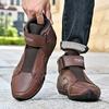 Quality Genuine Leather Men Casual Shoes Winter Handmade Mens Boots Slip on Male Work Boots Comfortable Walking Sneakers