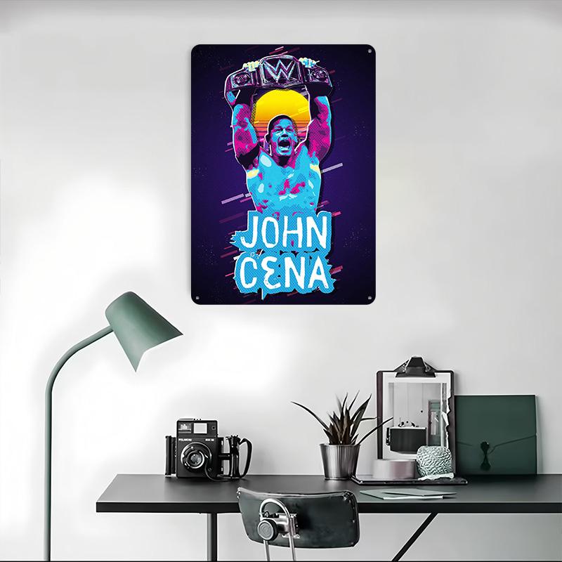 Poster Retrò John Cena Arte da Parete Personalizzata Segnali Metallici Vintage Targhetta in Latta Retrò per Man Cave Arredo Bagno Decorazioni per la Casa