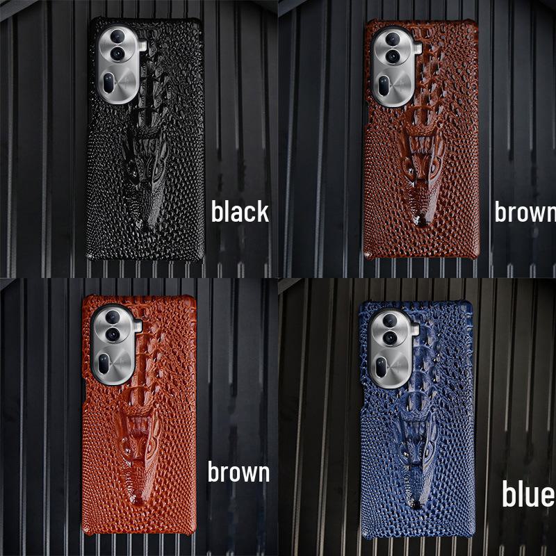 

OPPO Reno11 Чехол-накладка из натуральной кожи с узором «Голова дракона» Reno6 Pro коричневый