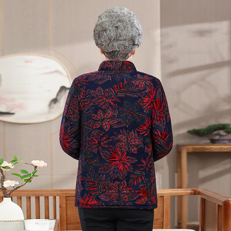 Elegant Winter Velvet-Cotton Jacket for Middle-Aged & Elderly Women