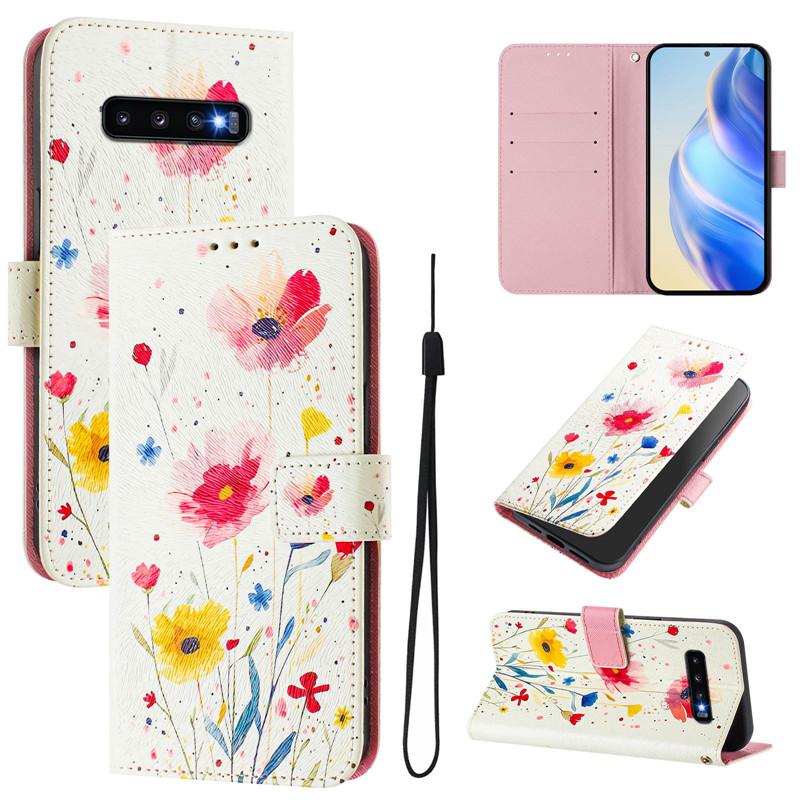 S10+ Leather Phone Case For Samsung Galaxy S10 Lite S9 S8 Plus S6 S7 Edge S10e Coque Flip Cover Wallet Magnetic Painted Cases