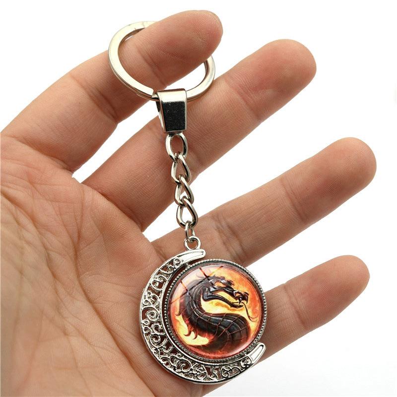 Luminous Keychain Pendant, Rotating Moon Pendant, Metal Keychain Hanging Gift