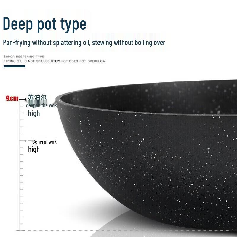 SUPOR 32cm Maifan Stone Non-stick Wok