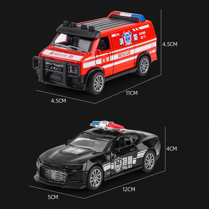 1:36 High Simulation Police Car Ambulance Model Finale Alloy Car Toy Simulation Sound and Light Children's Educational Toy Gift