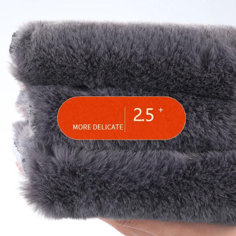 1 Pair Old People Faux Rabbit Hair Knee Pad Wind Protection Faux Rabbit Hair Leg Warmer Unisex