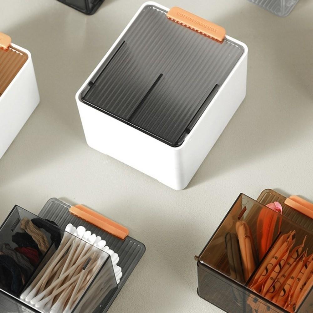 Free Punching Cotton Swab Storage Box with Lid Container Box Convenient Storage Drawer  Cotton Pad