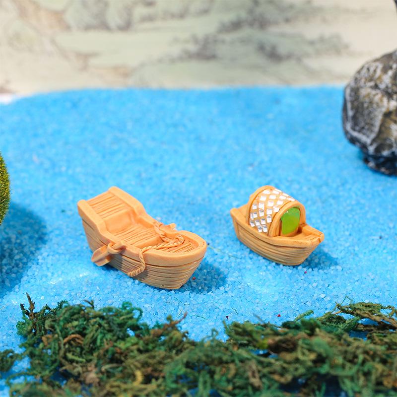 Jiangnan Small Boat Models Home HandicraftsResin Gifts Small Ornaments Fishing Boats and Black-covered Boats