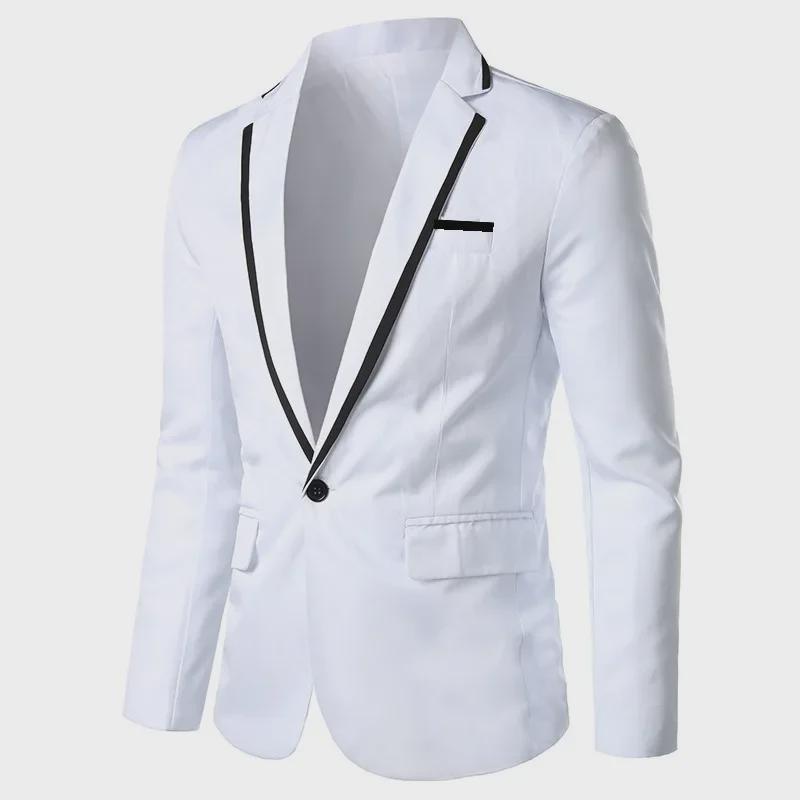 

Men s Slim-Fit Solid Color Lapel One-Button Suit XXL червоний