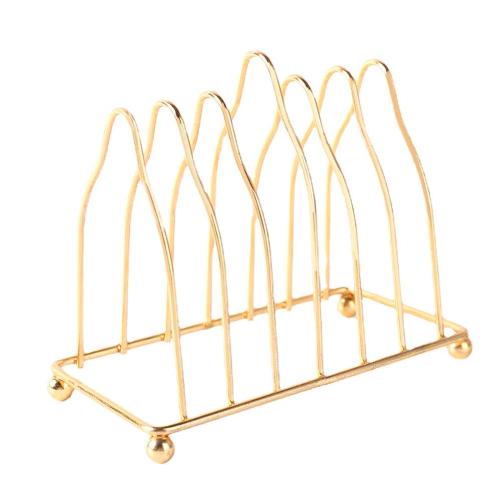 Golden Iron Plate Holder Kitchen Accessory Countertop Ganizer Home Storage Triangle Racks Premium Material Workmanship
