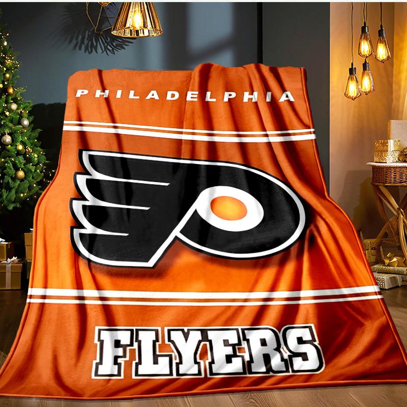 Flyers Hockey Logo Art Blanket Flannel Throw for Sofa, Indoor, Camping, Living Room, Office, Chair, And Bed Soft Birthday Gift