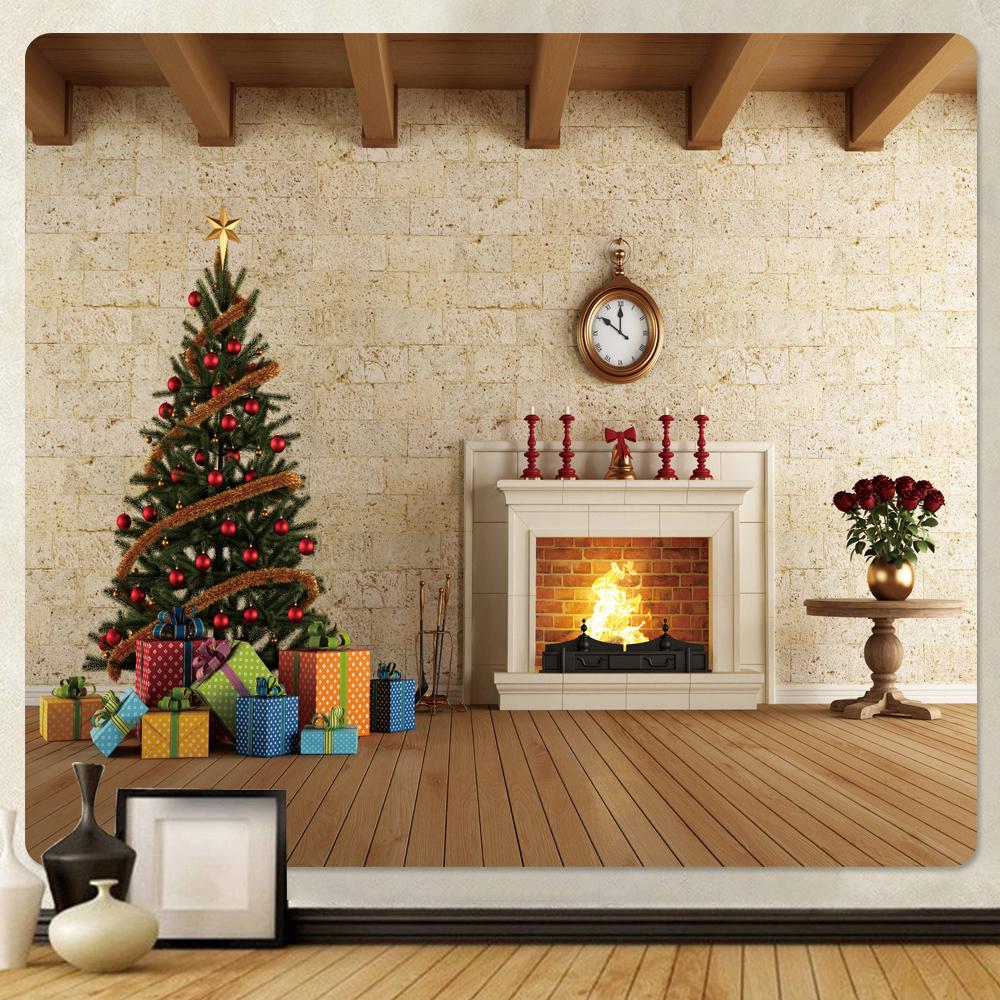 

Рождественский гобелен с фэнтезийной сценой, домашний декор, гобелен, рождественская елка, богемный гобелен с рождественской елкой 100x75cm