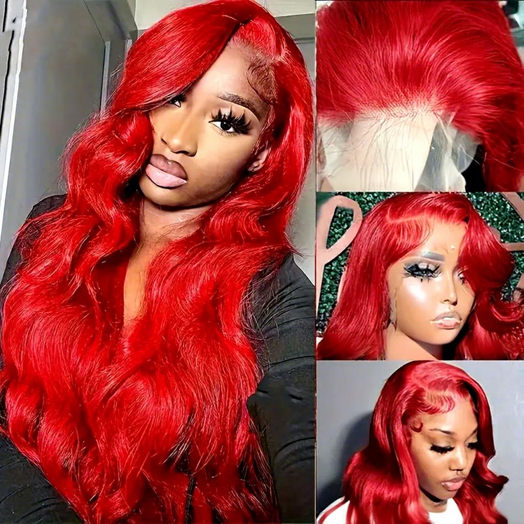 Perruque Lace Intégrale Cheveux Longs Bouclés Grandes Ondulations Couleur Vin Rouge pour Femmes Européennes Américaines Marron Foncé Résistante à la Chaleur Grande Taille de Casquette Base en Soie
