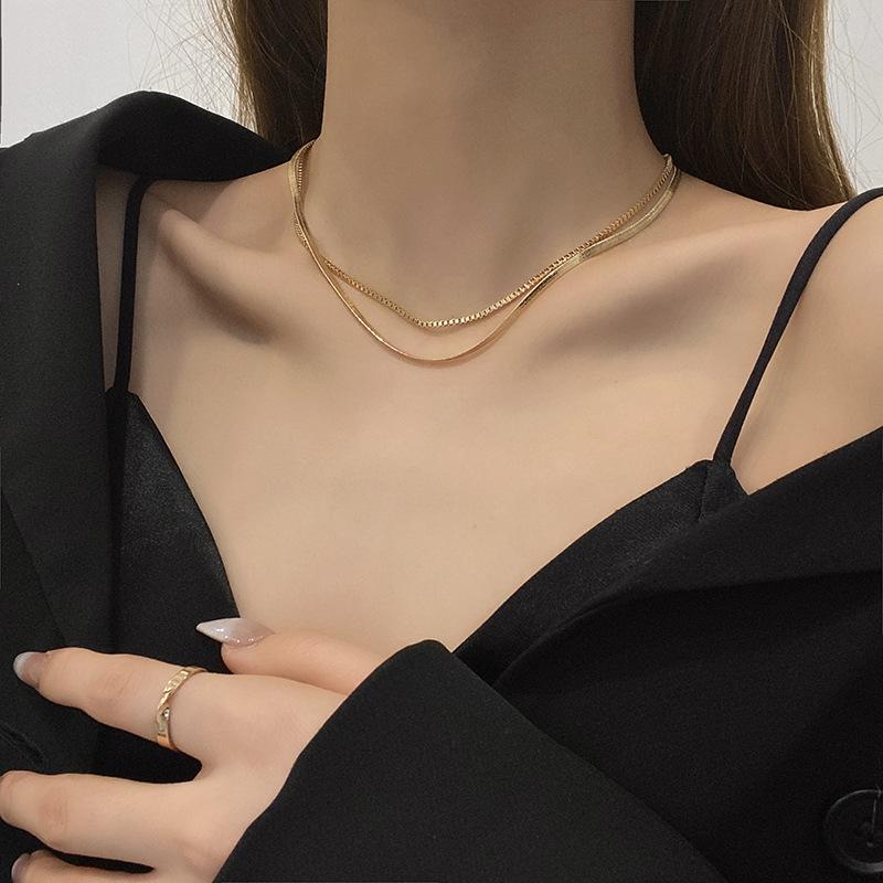 Stylish Double Layer Clavicle Chain Necklace - European & American Design, Trendy Pendant for Women