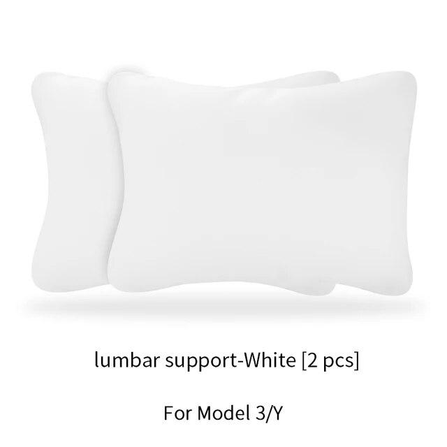 For Tesla Model 3 Y Flocking/Leather Car Seat Neck Pillow Soft Memory Neck Pillow High-Quality Headrest Lumbar