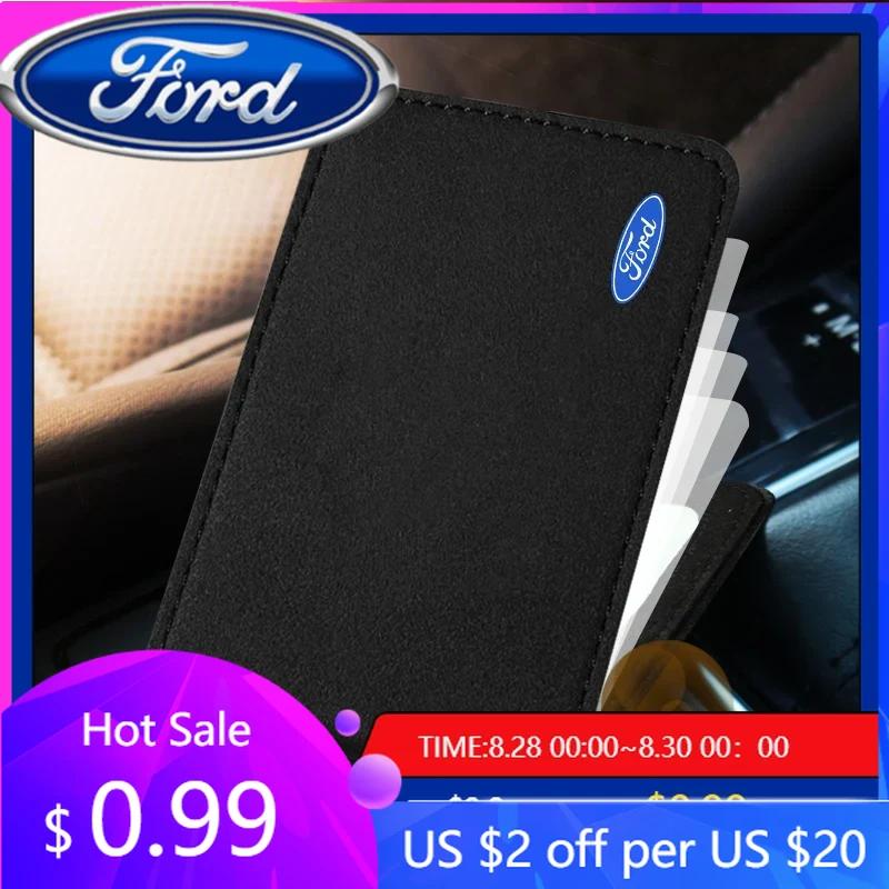 New 2026 Car Sticker Car Driver License Holder Carbon Fiber Card Bag For Ford Focus Mondeo C-max Fiesta 2009 2010 Ranger Fusion