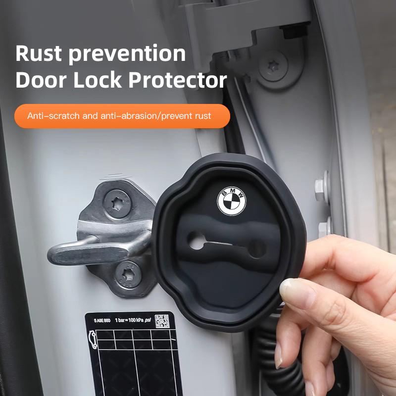 BBIH8 For BMW Car Door Mute Damping Cushion Silicone Lock Buckle Anti-collision Protective Cover Valve Cap X1 X2 X3 X5 X4 X6 X7 iX3 F2