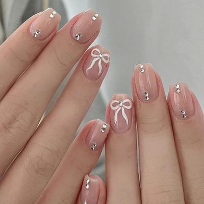 3D Kreslené Mašličky Nálepky na Nehty Obtisky Francouzská Manicúra Samolepicí Doplňky Ozdoby na Nehty Nástroj Krásy