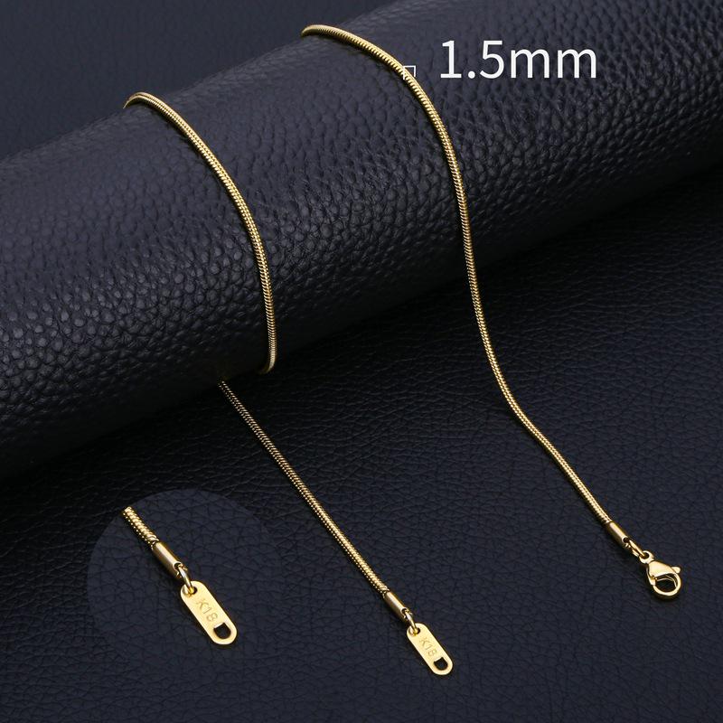 European & American Stainless Steel Snake Bone Necklace for Men & Women