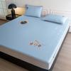 A-Class High-End Embroidered Summer Mat Set: Ice-Cool, Modern Minimalist, Solid Color, Fitted Sheet Style.
