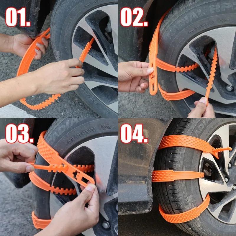 20/10pcs Snow Chain Widen Thicken Car Tire Crawler Type Plastic Anti-skid Chain Winter Wheel Tyre Anti-Slip Ties Emergency Tools
