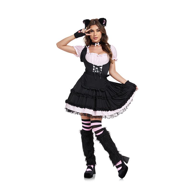 Cosplay Halloween new cute sweet cat girl Lolita maid outfit COS uniform party dress up costume