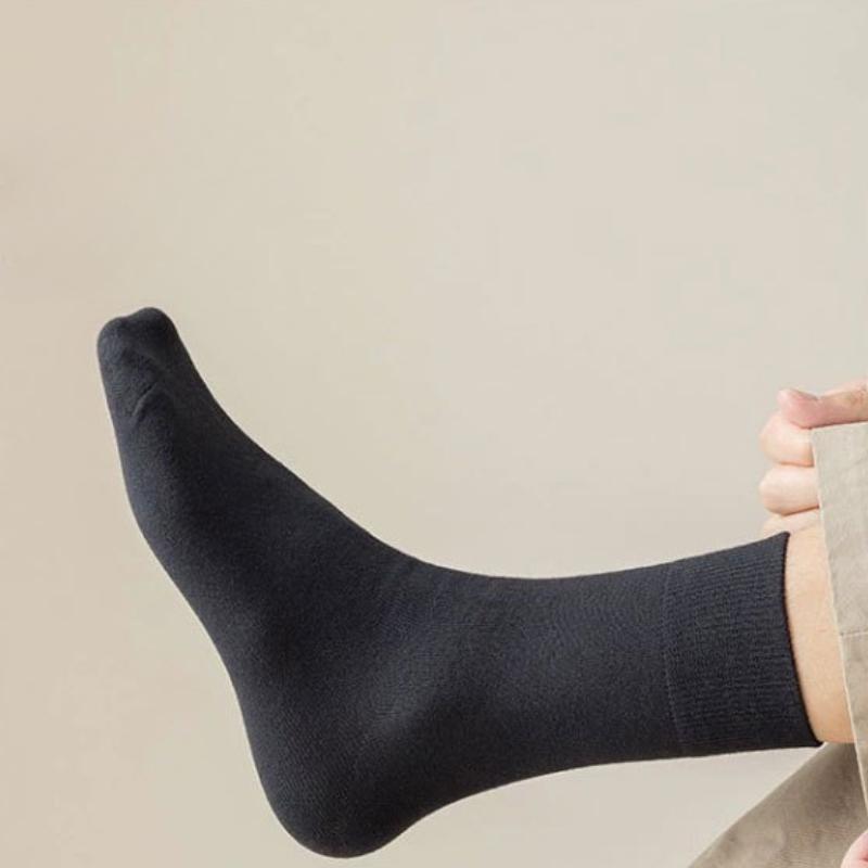 Versatile Solid Color Mid Tube Socks Japanese Casual Breathable Pile Socks Comfortable